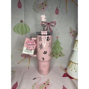 Juicy Couture Stainless Steel Christmas Pink Snowflakes Tumbler